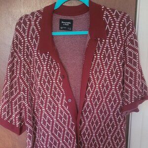 Abercrombie RARE diamond red sweater polo